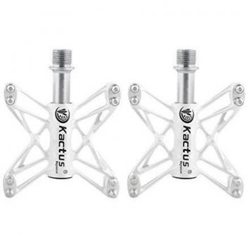 Magnesio Pedales Plataforma CNC Acero Eje 9/16 pulgadas para Kactus bicicleta mtb Blanco blanco