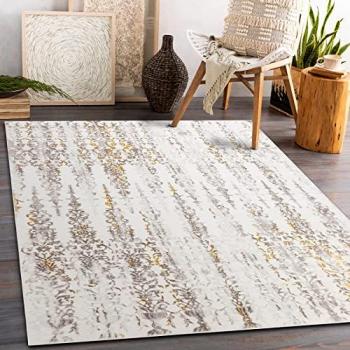 Alfombra Estructural Core 241A Vintage - Dos Niveles de Vellón, Beige/Oro 160x220 cm