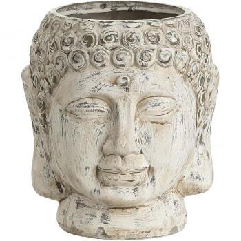 Macetero Crema Terracota Buda Oriental 14 x 14 x 15,5 cm