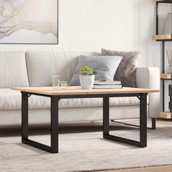 Mesa de centro O Frame 90x90x45cm Pino macizo y hierro fundido