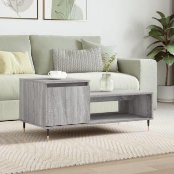 Mesa de centro Sonoma gris 100x50x45 cm madera multicapa contrachapada