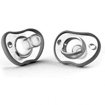 Chupete Suave Nano Bebé Gris 0-3 Meses Pack de 2