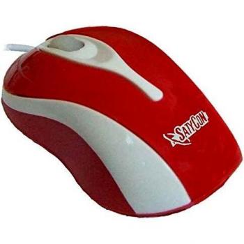 SATYCON Caja 100 Raton USB Optico Rueda Scroll 3D Rojo