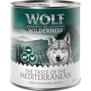 Wolf of Wilderness Pack Ahorro Mixto 24 x 800 g - Blue River con pescado & The Taste Of The Mediterranean