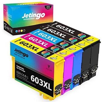 Jetingo 603XL - Cartuchos de Tinta compatibles con Epson 603 603XL para Epson Workforce WF-2810 WF-2830 WF-2835 WF-2850 Epson Expression Home XP-2100 XP-2105 XP-3100 3105 XP-4100 XP-4105