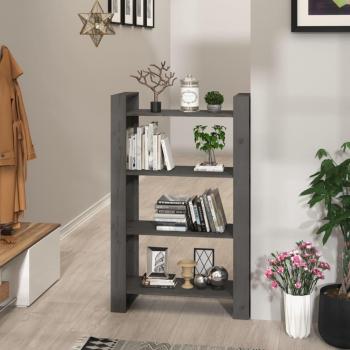 Estantería divisor de espacios de madera de pino gris 80x35x125 cm