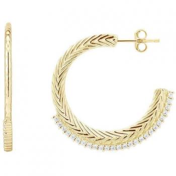 Pendientes de aro Ear Candy Johana en Plata de Ley y baño de oro 18k