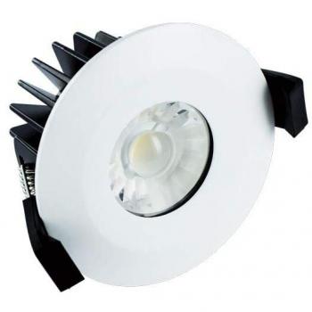 Foco empotrable LED de bajo perfil IP65 regulable 10W 830lm 3000K blanco mate ignífugo