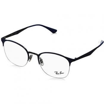 Ray-Ban Women's 0RX6422 Optical Frames, Gunmetal On Top Matte Blue, Size 49 MM