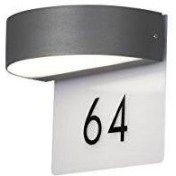 Aplique LED Exterior Monza con Número de Casa 9W Antracita IP54