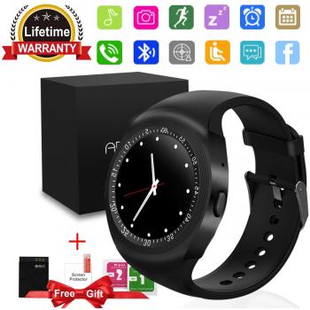 Smartwatch, Impermeable Reloj inteligente Redondo con Sim Tarjeta Camara Whatsapp, Bluetooth Tactil Telefono Smart Watch Sport Fitness Tracker Smartwatches Compatible Android IOS iphone Samsung Huawei sony para Hombre Mujer Niño Niña