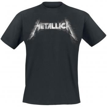 Metallica Spiked Logo Black T-Shirt - Large - 100% Cotton