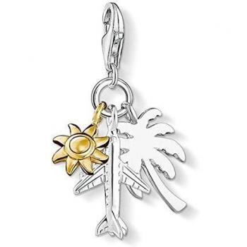 Thomas Sabo Silver Two Colour Palm Tree Sun Plane Charm 1430-413-21