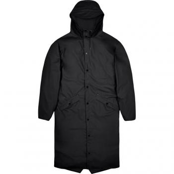 Rains Longer Jacket - Black - Unisex - Size: M - Women's Size: 12
