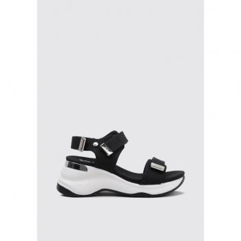 XTI Sandalias para Mujer Modelo 142827 en Color Negro con Velcro, de Verano, con Plataforma, Estilo Casual, Deportivas, Cómodas y de Alta Calidad