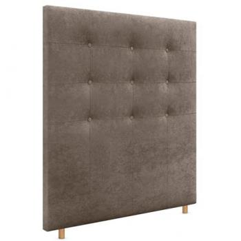 Cabecero Capitoné hasta el Suelo 105x120cm Tapizado en Tela y Polipiel Aqualine Marrón