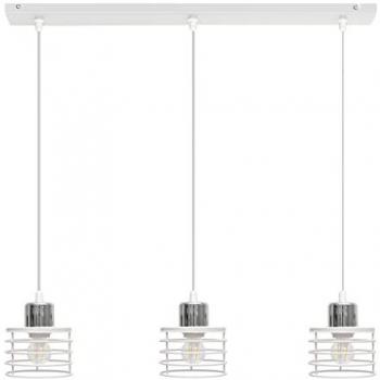 Lámpara de Techo Suspendida Edison Barra Recta Blanco y Cromo 65cm