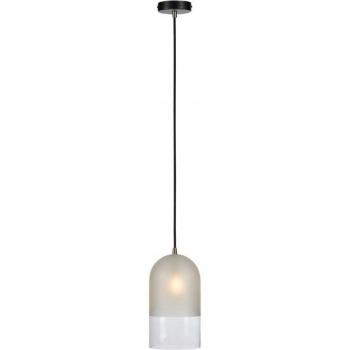 Suspensión de Techo Cope Black Metal 1 Bombilla 27cm Esmerilado, Transparente, Negro