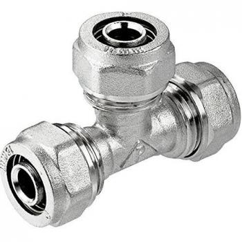 Tee Conector PEX-AL-PEX 25 x 20 x 25 mm - Latón Compresión