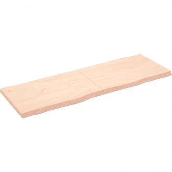 Estante de pared de madera maciza de roble tratado 180x60x(2-6) cm, color natural, marrón claro y marrón oscuro, mueble para almacenaje, estantería/librería para oficina,
