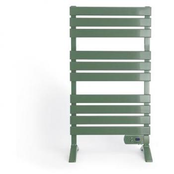 Toallero eléctrico 500W CREATE - Calefactor y Secador de Toallas Verde Sage con Patas, Temporizador, Pantalla LCD y Bajo Consumo