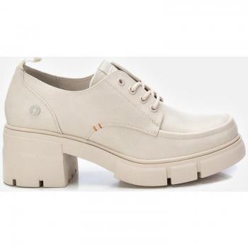 Refresh 171316 Zapatos de Cordones para Mujer con Tacón, Color Blanco Roto, Altura del Tacón 6 cm