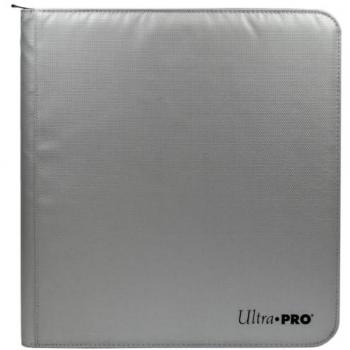 Carpeta con cremallera Ultra Pro para tarjetas, 12 bolsillos, color plata