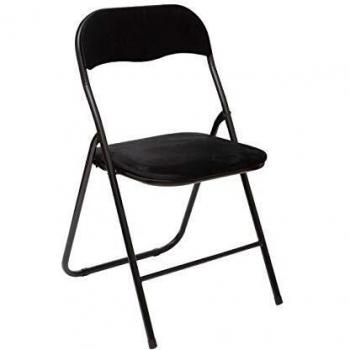 Silla Plegable de Terciopelo Negro - Asiento Cómodo FIVE