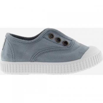 Zapatillas de lona infantil Victoria 1915 en blanco con cierre de elástico y puntera de goma