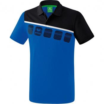 Erima 5-C Short Sleeve Polo Shirt for Children, New Royal/Black/White, Unisex, Size 152 cm