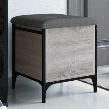 Banco de almacenamiento gris Sonoma 42x42x45 cm madera multicapa