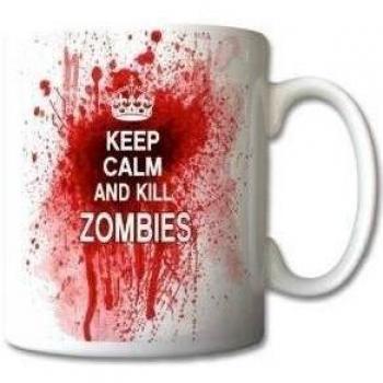 uglymug UM002 - Taza de cerámica, diseño con texto Keep Calm and Kill Zombies