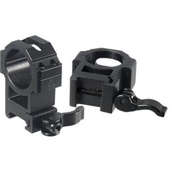 Leapers UTG MAX STRENGTH 30mm High Profile Quick-Detach Scope Rings, Weaver/Picatinny, See-Thru, Compact, Law-Enforcement Grade, 22mm Width, Black