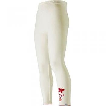 Playshoes Leggings, Legging, Schmetterlinge, Rüschenkante, Oeko-Tex Standard 100 - Leggings para niñas, color weiß 1, talla 5 años