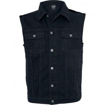Urban Classics Black Denim Vest for Men - S to XL - 100% Cotton