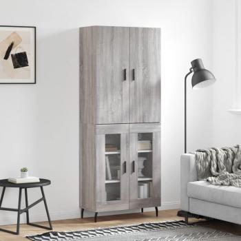 Aparador alto de madera multicapa gris Sonoma 69,5x34x180 cm