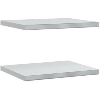 Estantes de pared 2 piezas 50x40x3 cm Plata Acero inoxidable