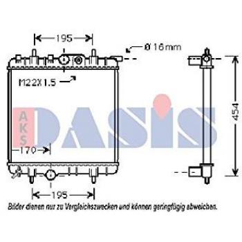 AKS Dasis 160097N Radiador, refrigeración del motor