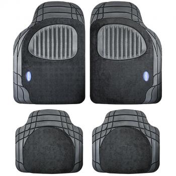 Good Year GOD9024 1 Juego de alfombras 4 Piezas Recortable Color Goodyear, goma/Moqueta Negro