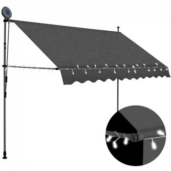 Protector solar retráctil manual LED antracita de 300 cm