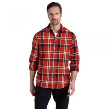 Craghoppers Men's Gage Long Sleeve Shirt - Extra Large, Carnelian Orange Check