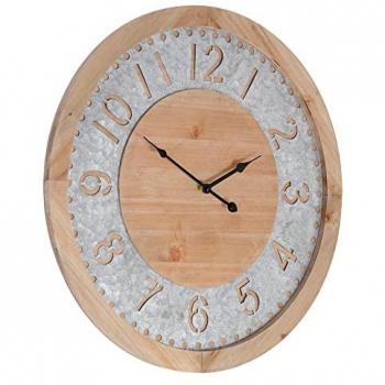 Reloj de Pared Natural Madera de Abeto Ø 60 cm - Cuida Cada Detalle de Tu Hogar, dimensiones 60 x 4,5 x 60 cm