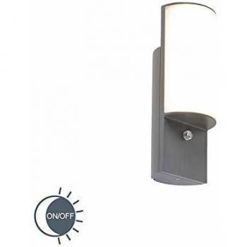 Aplique de pared exterior moderno gris oscuro con sensor crepuscular IP44 - Harry