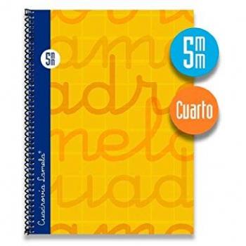 Cuaderno Espiral Lamela 4º 80H Cuadro 5 mm Tapa Extradura Pack de 5 Unidades