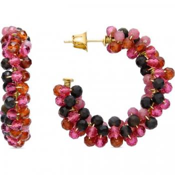Pendientes Luxenter de Cristal Multicolor acabados en oro amarillo de 18K - Africa