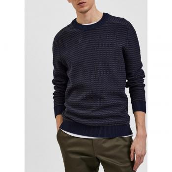 Jersey de hombre Selected Homme 100% algodón orgánico azul