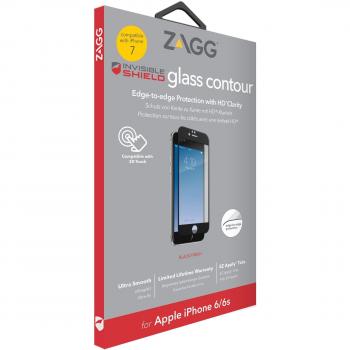 ZAGG invisibleSHIELD Contour Glass para Apple iPhone 7, negro - apropiado para iPhone 7