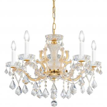 Candelabro de cristal MARIA LOUISE Oro 24K 5 bombillas
