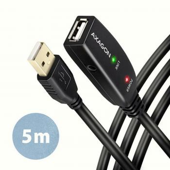 AXAGON ADR-205 Cable Alargador USB 2.0 Activo USB-A para par - 5m