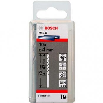 Bosch Professional 2608595059 Metal Drill bits HSS-G, DIN 338, Silver, 4 mm
